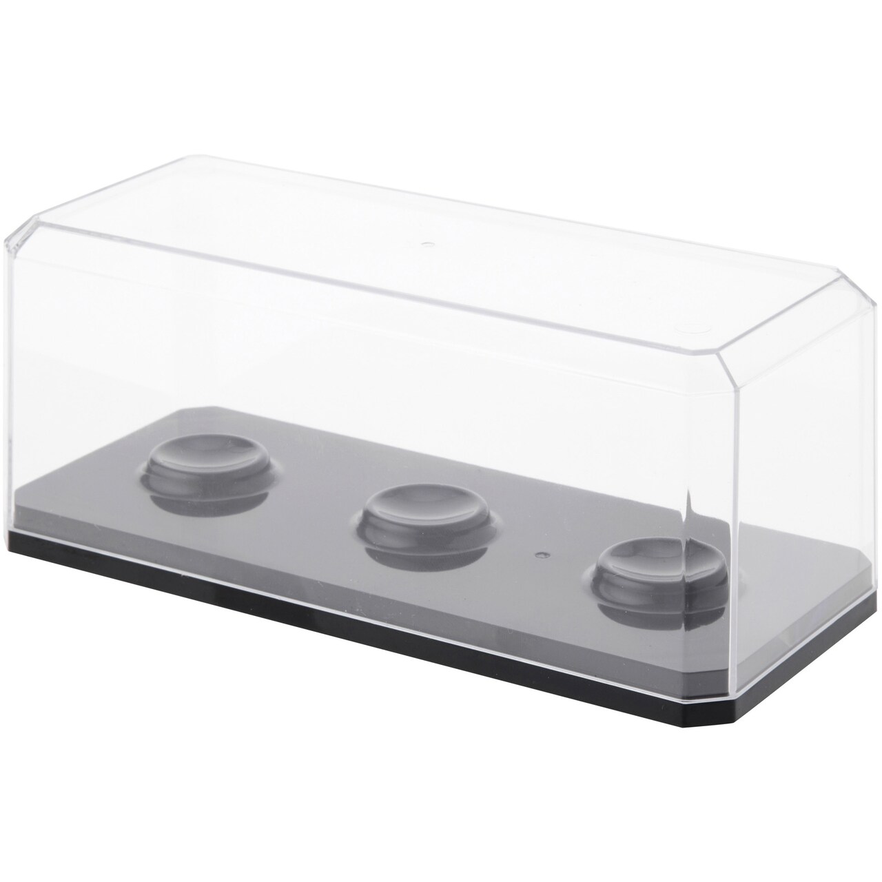 Pioneer Plastics Clear Plastic 3 Golf Ball Display Case with Base, 6.125" W x 2.625" D x 2.25" H